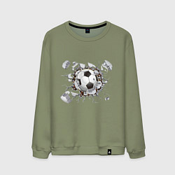 Свитшот хлопковый мужской Футбол внутри, цвет: авокадо