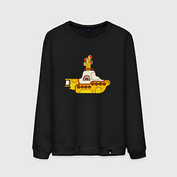 Свитшот хлопковый мужской The Beatles Yellow Submarine в дудл стиле, цвет: черный