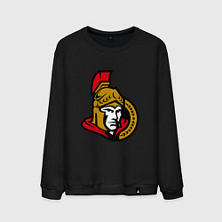 Свитшот хлопковый мужской Оттава Сенаторз логотип, цвет: черный