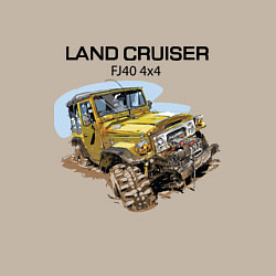 Свитшот хлопковый мужской Toyota Land Cruiser FJ 40 4X4, цвет: миндальный — фото 2