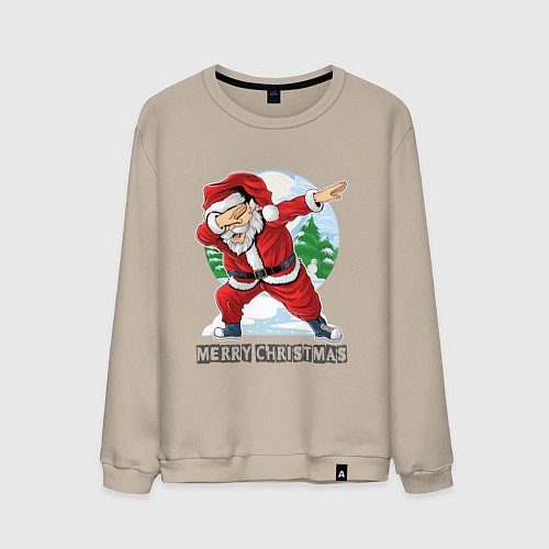 Мужской свитшот Весёлое рождество / Миндальный – фото 1