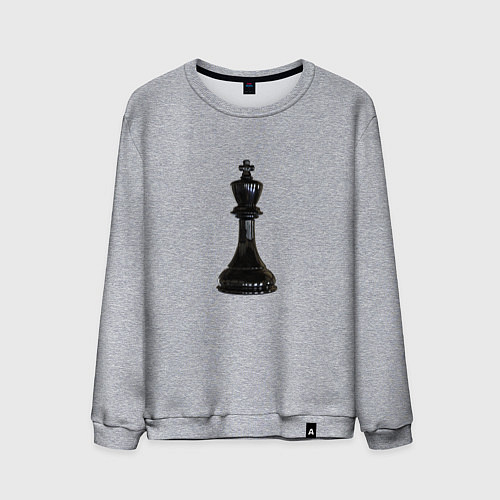 Мужской свитшот Шахматная фигура Чёрный король / Меланж – фото 1