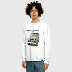 Свитшот хлопковый мужской Toyota Land Cruiser FJ 40 4X4 sketch, цвет: белый — фото 2