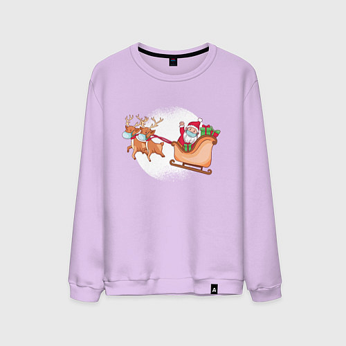 Мужской свитшот Санта в маске / Лаванда – фото 1