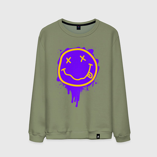 Мужской свитшот НИРВАНА СМАЙЛ НЕОН / Авокадо – фото 1
