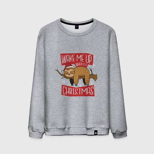 Мужской свитшот Wake me up when its Christmas / Меланж – фото 1