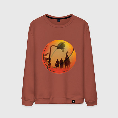 Мужской свитшот Баскетбол навсегда / Кирпичный – фото 1