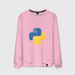 Свитшот хлопковый мужской Python язык, цвет: светло-розовый