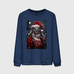 Свитшот хлопковый мужской Дед Мороз - зомби, цвет: тёмно-синий