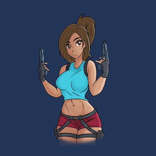 Мужской свитшот Lara Croft Tomb Raider / Тёмно-синий – фото 3