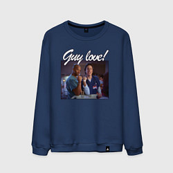 Свитшот хлопковый мужской МУЖСКАЯ ЛЮБОВЬ, цвет: тёмно-синий