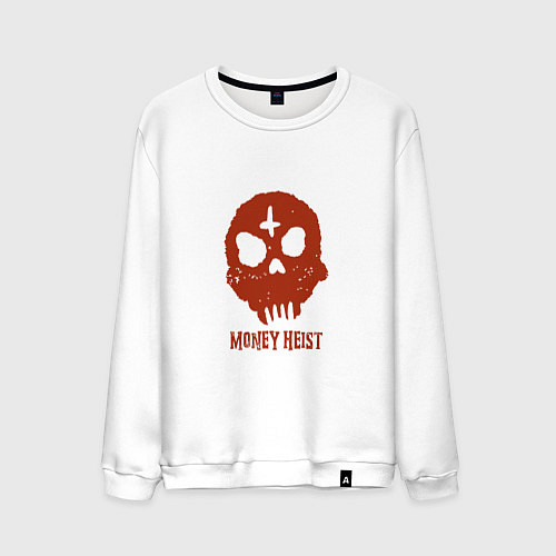 Мужской свитшот Money Heist Skull / Белый – фото 1