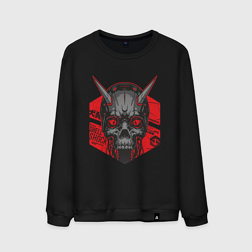 Мужской свитшот SHLSHK Cyber Skull Collection / Черный – фото 1