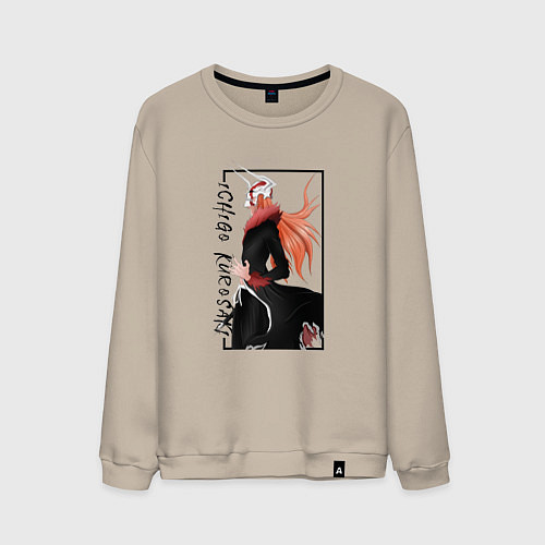 Мужской свитшот Ичиго Куросаки из аниме Блич / Миндальный – фото 1