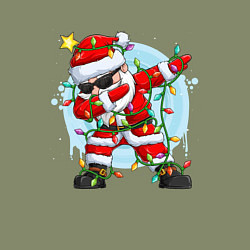 Свитшот хлопковый мужской DAB SANTA CLAUS В ГЕРЛЯНДЕ, цвет: авокадо — фото 2