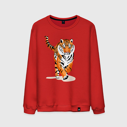 Мужской свитшот Властный хозяин джунглей / Красный – фото 1