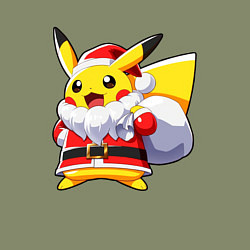 Свитшот хлопковый мужской НОВОГОДНИЙ ПИКАЧУ САНТА КЛАУС, цвет: авокадо — фото 2