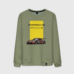 Свитшот хлопковый мужской Porsche Carrera 4S Motorsport, цвет: авокадо