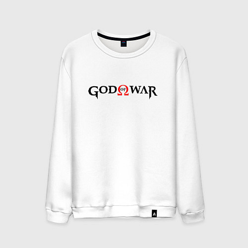 Мужской свитшот GOD OF WAR LOGO BLACK RED / Белый – фото 1