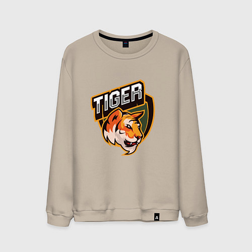 Мужской свитшот Тигр Tiger логотип / Миндальный – фото 1