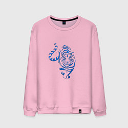 Свитшот хлопковый мужской Символ года тигр 2022, цвет: светло-розовый