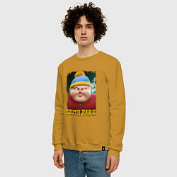 Свитшот хлопковый мужской Eric Cartman 3D South Park, цвет: горчичный — фото 2