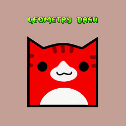 Свитшот хлопковый мужской Geometry Dash: Cat Skin, цвет: пыльно-розовый — фото 2