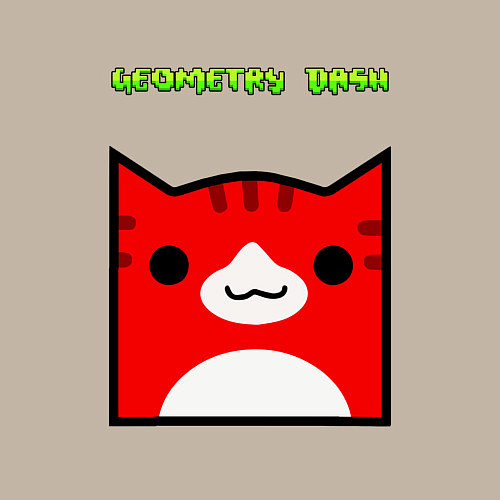 Мужской свитшот Geometry Dash: Cat Skin / Миндальный – фото 3