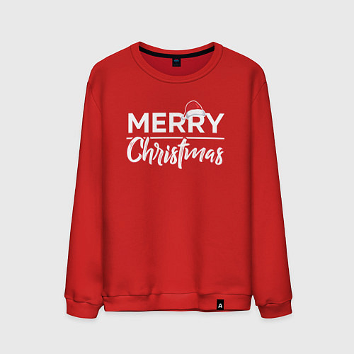Мужской свитшот Merry Christmas Счастливого Рождества / Красный – фото 1