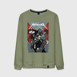 Свитшот хлопковый мужской Metallica - cool dudes!, цвет: авокадо