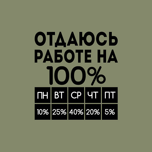 Мужской свитшот ОТДАЮСЬ РАБОТЕ НА 100 процентов / Авокадо – фото 3