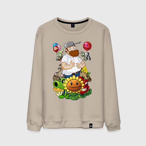 Мужской свитшот Craaaaazy Dave / Миндальный – фото 1