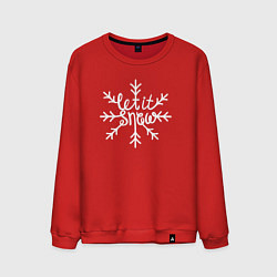 Свитшот хлопковый мужской Snowflake Let it snow, цвет: красный