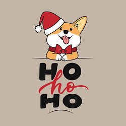 Свитшот хлопковый мужской Corgi Ho ho Ho, цвет: миндальный — фото 2