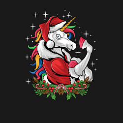 Свитшот хлопковый мужской Unicorn Santa, цвет: черный — фото 2