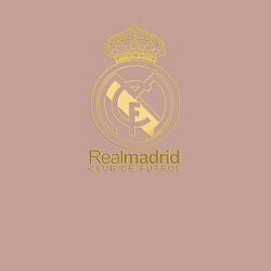 Свитшот хлопковый мужской Real Madrid gold logo, цвет: пыльно-розовый — фото 2