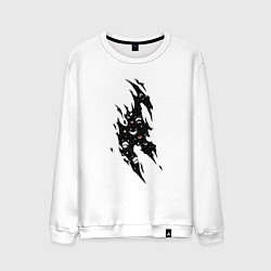 Свитшот хлопковый мужской Взгляд из тьмы, цвет: белый