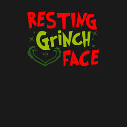 Свитшот хлопковый мужской Resting Grinch Face Новогодний, цвет: черный — фото 2