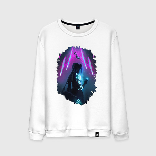 Мужской свитшот ДЖИНКС, ЛИГА ЛЕГЕНД ARCANE JINX / Белый – фото 1
