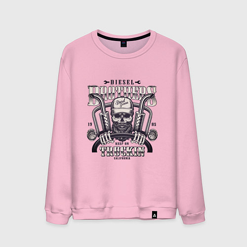 Мужской свитшот Дальнобой 2 / Светло-розовый – фото 1