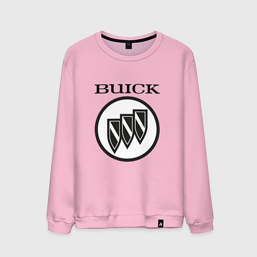 Мужской свитшот Buick Black and White Logo / Светло-розовый – фото 1