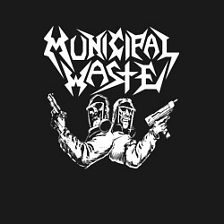 Свитшот хлопковый мужской Municipal Waste - два чувака с оружием, цвет: черный — фото 2