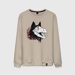 Свитшот хлопковый мужской Fashionable avant-garde wolf, цвет: миндальный