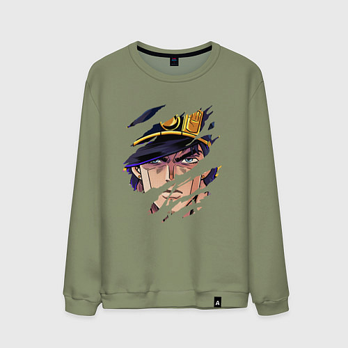 Мужской свитшот JOJOS BIZARRE ADVENTURE, ГЛАВНЫЙ ГЕРОЙ / Авокадо – фото 1