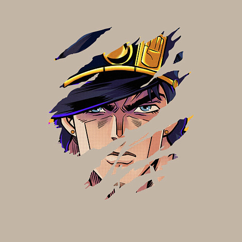 Мужской свитшот JOJOS BIZARRE ADVENTURE, ГЛАВНЫЙ ГЕРОЙ / Миндальный – фото 3