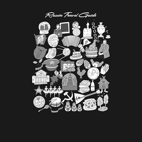 Мужской свитшот Русская культура иконки / Черный – фото 3