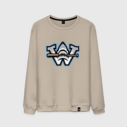 Свитшот хлопковый мужской Wilmington sharks - baseball team, цвет: миндальный