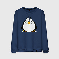 Свитшот хлопковый мужской Глазастый пингвин, цвет: тёмно-синий