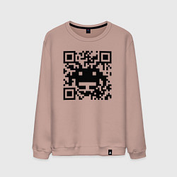 Свитшот хлопковый мужской QR-Monster, цвет: пыльно-розовый