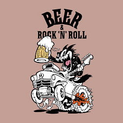 Свитшот хлопковый мужской Beer & RocknRoll, цвет: пыльно-розовый — фото 2